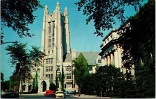 Strathcona Hall Yale University New Haven Conn Old Cars Chrome Postcard picture
