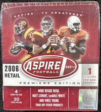2006 SAGE ASPIRE Football Premier Unopened Sealed Retail Box Bush Young Leinart picture