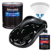ProductionShop High Gloss Super Jet Black Acrylic Enamel Quart Kit, Auto Paint picture