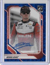 NASCAR 2026 Panini Donruss - Jesse Love Blue Prizm Optic Autograph Trading Card picture