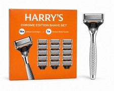 Harry's Chrome Edition Razor Set 16 Cartridges + 1 Handle (Brand New & Sealed) picture