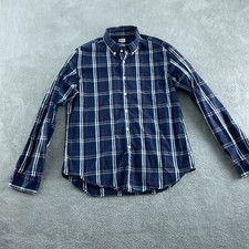 J.Crew Sunwashed Oxford Navy Button-Down Shirt 100% Cotton Mens Size L 1285 picture