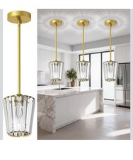 Rayspan 3-Pack Crystal Pendant Lights Gold Kitchen Island Lighting picture