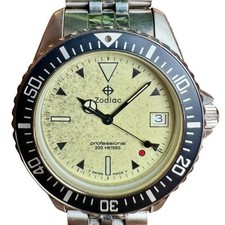 Vintage Zodiac Red Point Professional 200m Diver Full Lume Night Diver 1990s Men picture