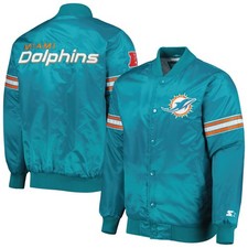 Miami Dolphins Satin Starter Jacket -- The Pick and Roll Full-Snap Jacket picture