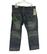 Miskeen Baggy Jeans Mens 44 Tint Wash Cotton Denim Art Culture Y2K Vintage NWT picture