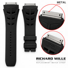 OEM Genuine Richard Mille 11-03L Black Rubber Watch Band Strap  /  Free Tools picture