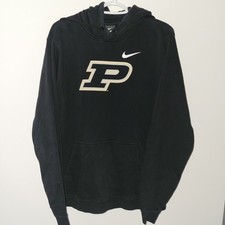 Nike Purdue Boilermakers Hoodie Men's Size Large Black Hooded Pockets Big Logo picture