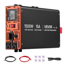 VEVOR 1500W Sump Pump Battery Backup System LCD Pure Sine Wave Power Inverter picture