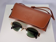 Celine CL40235U 30N 54mm Round Gold Sunglasses with Green Lens picture