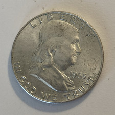 1963 Franklin Half Dollar 50C Silver Business Strike Philadelphia 0.900 KM#199 picture