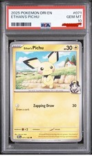 2025 POKEMON DRI EN-DESTINED RIVALS #071 ETHAN'S PICHU PSA 10 picture