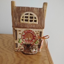 BLUE SKY CLAYWORKS APPLE CIDER HOUSE- Tealight Luminary House new with tag fall  picture