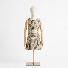 Girl's Burberry Nova Check Wool Sleeveless Pleated Dress Sundress Children 12Y picture