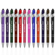 12 Pcs Inspirational Ballpoint Pens Motivational Ballpoint Pen with Stylus Ti... picture