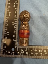 Stunning Large Vintage Tibetan/Himalayan Sterling Silver Stamp Seal picture