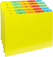 A-Z Alphabetical Hanging File Folder Guide Dividers, Heavyweight 5 Color Code... picture