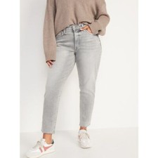 Old Navy Women’s High-Waisted Straight Leg Jeans Gray picture