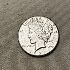 1926 S Peace Silver Dollar $1 San Francisco Mint AU Almost Uncirculated #JM301 picture
