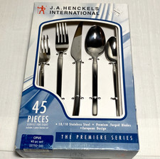 J.A. Henckels Premier 18/10 Stainless Steel Flatware Set - 45 Pieces - Service 8 picture