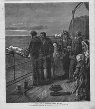 IMMIGRATION NAUTICAL DEATH AND BURIAL OF AN IMIGRANT CHILD AT SEA CORPSE FAMILY picture