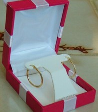 BEAUTIFUL 10K YELLOW GOLD ROPE HOOP EARRINGS SNAP CLOSURE 3/4