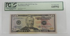 Series 2004*STAR Federal Reserve $50 Note PCGS V Ch New 64 PPQ Fr#2128-G* picture