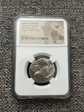 c.95-75 BC Greek Coinage Seleucid Kingdom AR Tetradrachm Philip I VF NGC  picture