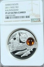 2011 NIUE SILVER 1 DOLLAR S$1 KALININGRAD NGC PF 69 ULTRA CAMEO RARE TOP POP 1 picture