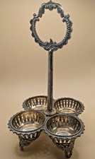 Antique J.F. Curran Co Victorian Silver Plate Cruet Stand Condiment Caddy Frame picture