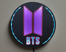 BTS K-pop group logo illuminated sign - Bangtan Sonyeondan (방탄소년단) Sign picture