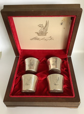 George Washington Sterling Camp Cups Boxed Set Int. Silver Archives Velvet picture