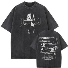 MF DOOM Washed Black Graphic T Shirt Hip Hop Rap Streetwear Unisex Tee picture
