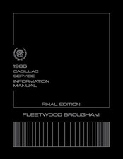 1986 Cadillac Fleetwood Brougham Shop Manual picture