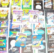 Awesome Lot of 100 Unopened Old Vintage Hockey Cards in Wax Cello Rack Packs picture
