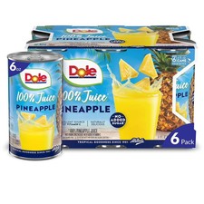 Dole All Natural 100% Pineapple Juice Can, 6 fl oz (6 Count)-free shipping picture