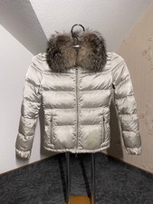 Prada Womens Real Fox Fur Collar Down Puffer Jacket Silver IT 42 US 6  picture