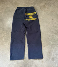 GV GALLERY Men's Navy Sweatpants M Drawstring Elastic Waist Pockets Graphic picture