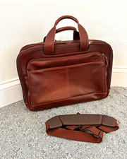 Hartmann reserve brown expandable briefcase/messenger bag with strap picture