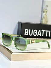 BUGATTI MODEL29 Square Sunglasses Transparent Green Gradient Lens picture