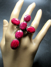 Gorgeous Handcrafted Genuine Gemstone Cross Ring picture