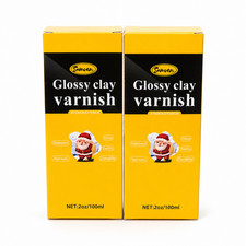 2 Pack Glossy Clay Varnish 100ml Polymer Clay Glaze Sealer High Gloss Finish NIP picture