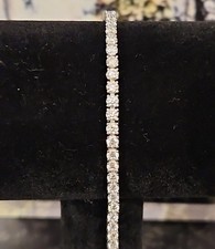 3.2mm Moissanite Tennis Bracelet 925 Sterling Silver 4.97 CTTW picture