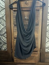 Divided H&M Cowel Neck Black Halter Top Sz Xl Women’s picture