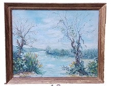 Vintage Impressionist Landscape Oil painting Nocturne in Blue and Gray picture
