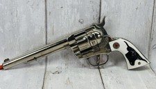 Vintage 1950s Hubley Cowboy Metal Cap Gun Toy Revolver Steer Grips picture