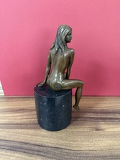 Bronze Woman Sculpture Female Elegant Figurative Art Statue Decor Lady Seated picture