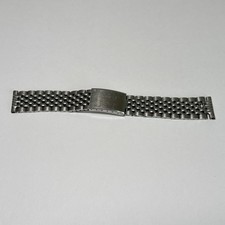 Vintage Speidel 17mm Beads of Rice Watch Bracelet Stainless Steel Japan picture