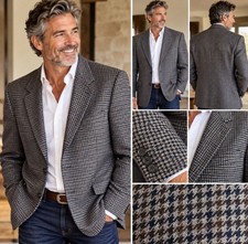 Vintage Pierre Balmain Sport Coat 48L 100% Wool Houndstooth Blazer Men’s picture