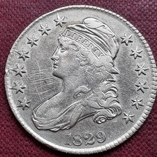 1829 Capped Bust Half Dollar 50c Better Grade VF Details #93386 picture